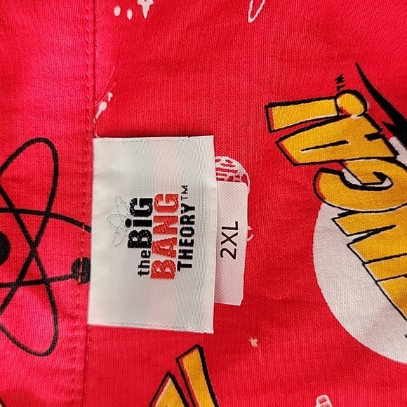 THE BIG BANG THEORY BUTTON DOWN RED BAZINGA SHIRT/ 2XL. - Picture 3 of 9